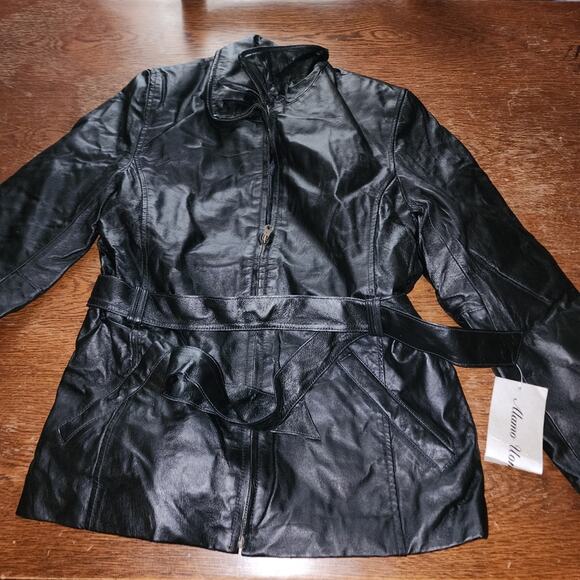 ALAMO UOMO. NWT WOMENS SIZE MEDIUM 100% LEATHER JACKET COAT - Picture 1 of 8